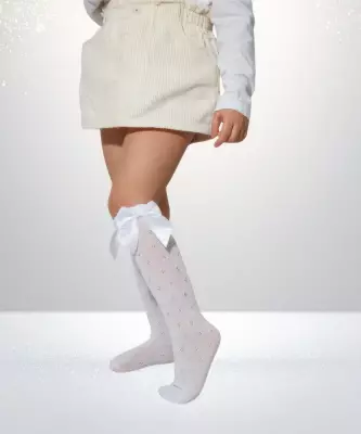 Ada Aksesuarlu Dizaltı Çocuk Çorap - 2