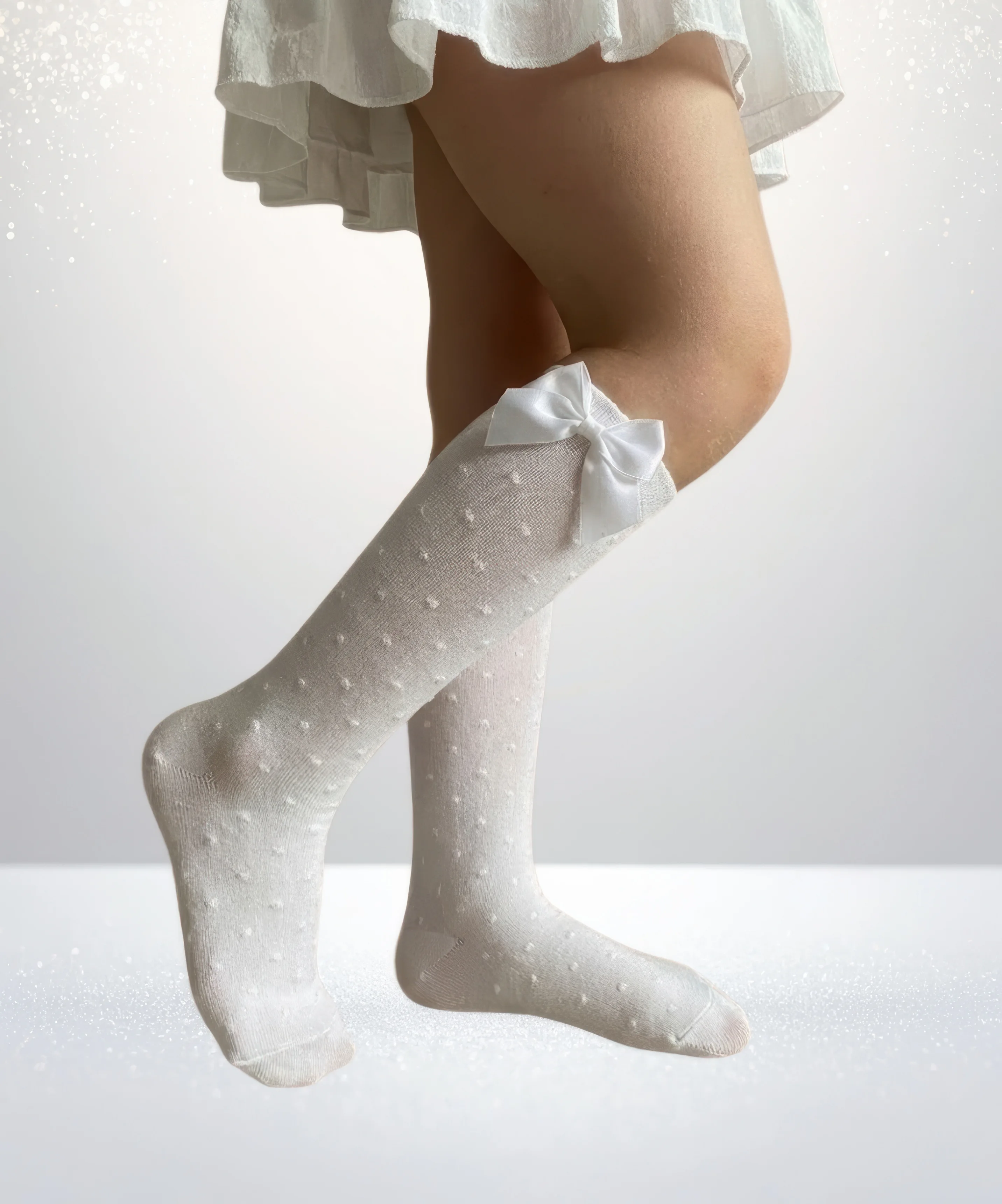 Dot Aksesuarlı Dizaltı Çocuk Çorap - 1