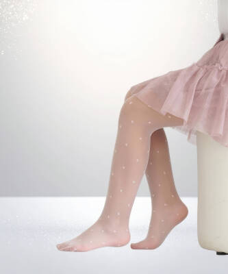 İnce Puantiye Çocuk Külotlu Çorap - 4