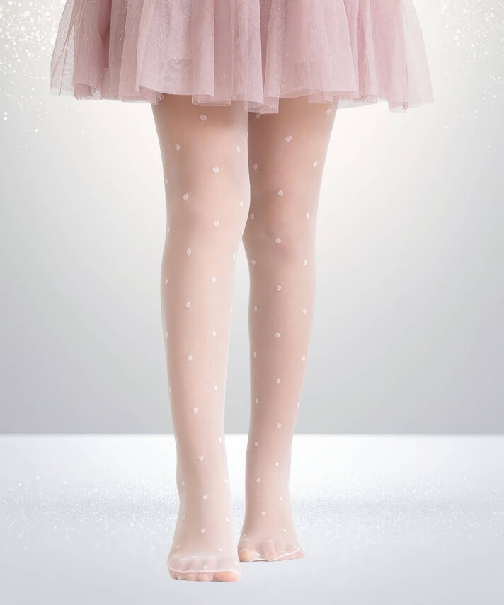 İnce Puantiye Çocuk Külotlu Çorap - 5