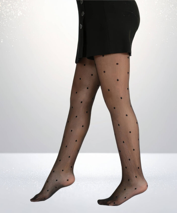 İnce Puantiye Çocuk Külotlu Çorap - 7