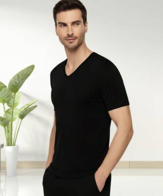 Elastan V Yaka Yarım Kol Atlet - 2