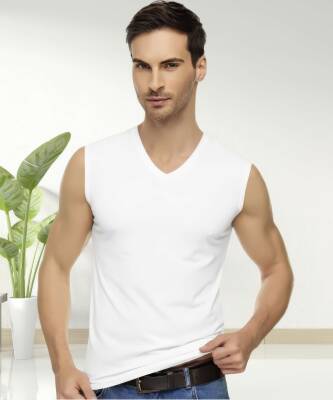 Elestan V Yaka Sıfır Kol Atlet - 2