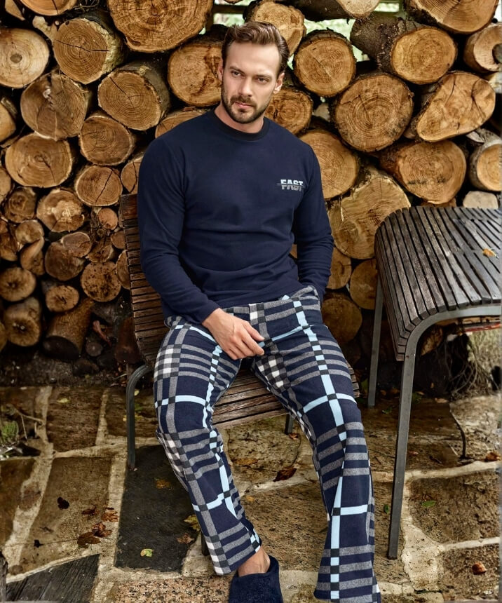 Yuvarlak Yaka Polar Pijama Takımı