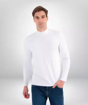 Ribana Yarım Boğaz Uzun Kol Badi BEYAZ