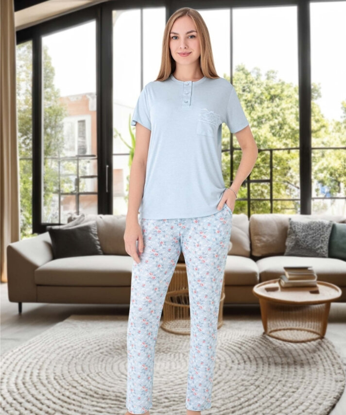 Melisa 3'lü Set Uzun Kol Pijama Takımı - 4