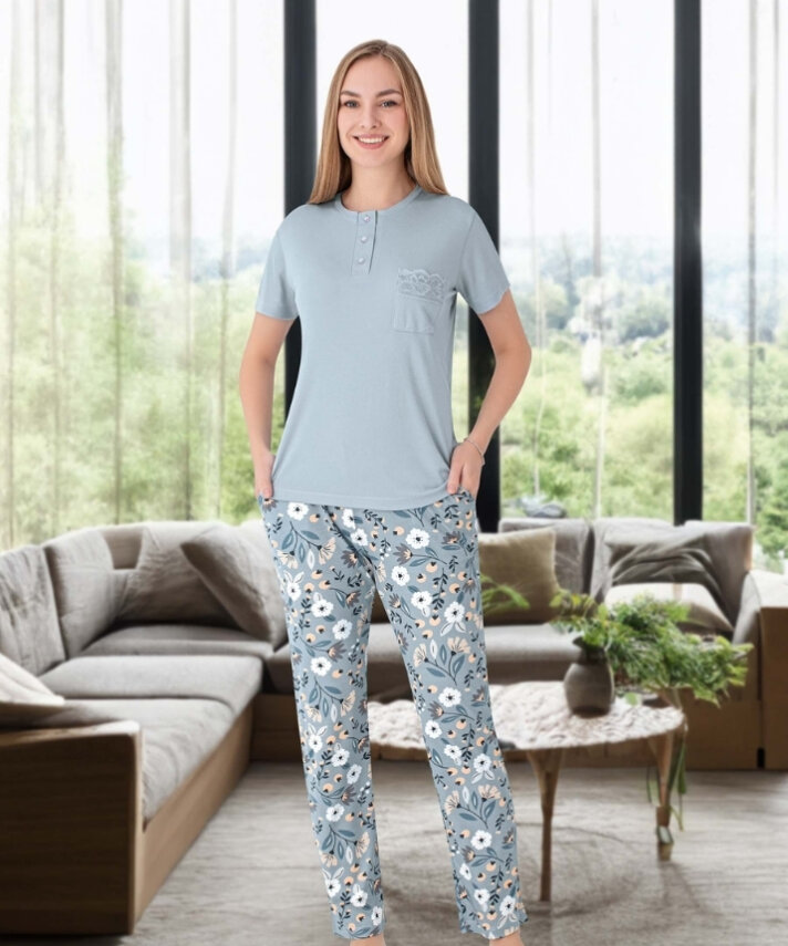 Melisa 3'lü Set Uzun Kol Pijama Takımı - 6