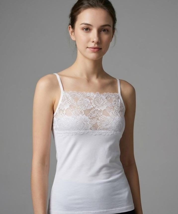 Likralı Geniş Dantelli Atlet