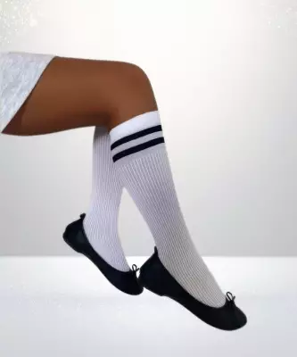 Mira Aksesuarlı Dizaltı Çocuk Çorap BEYAZ