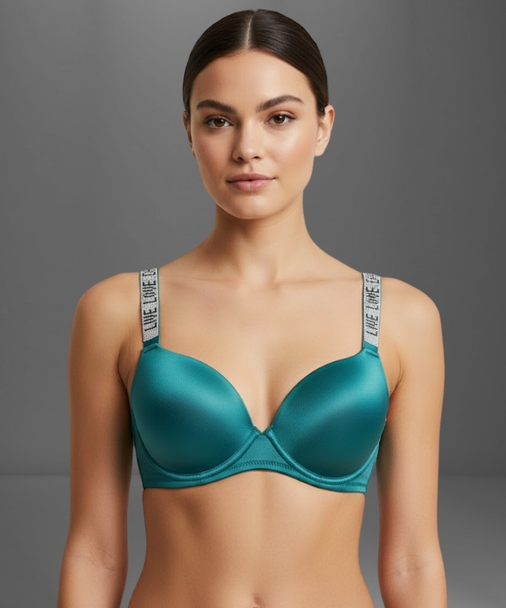 Boş Cup Destekli Dolgulu Işıltılı Askılı Sütyen - 5