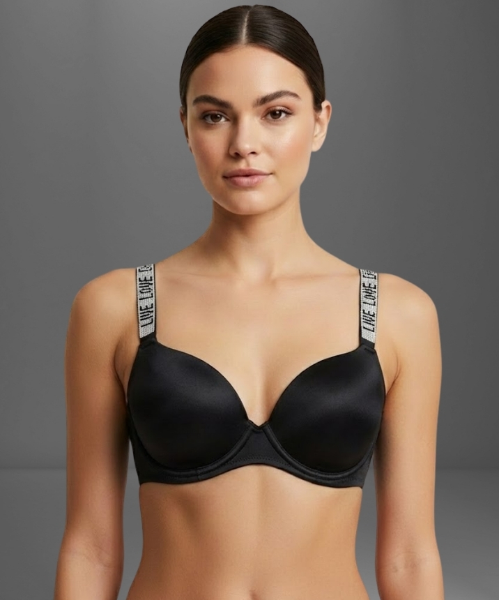 Boş Cup Desteksiz Dolgusuz Işıltılı Askılı Sütyen - 6