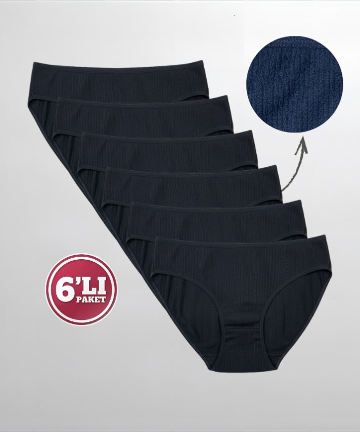 6'lı Paket Desenli Likralı Külot - 2