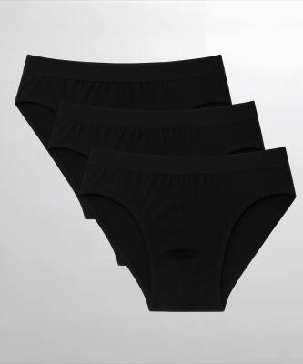 3'lü Paket Bambu Kemerli Slip Erkek Külot SİYAH