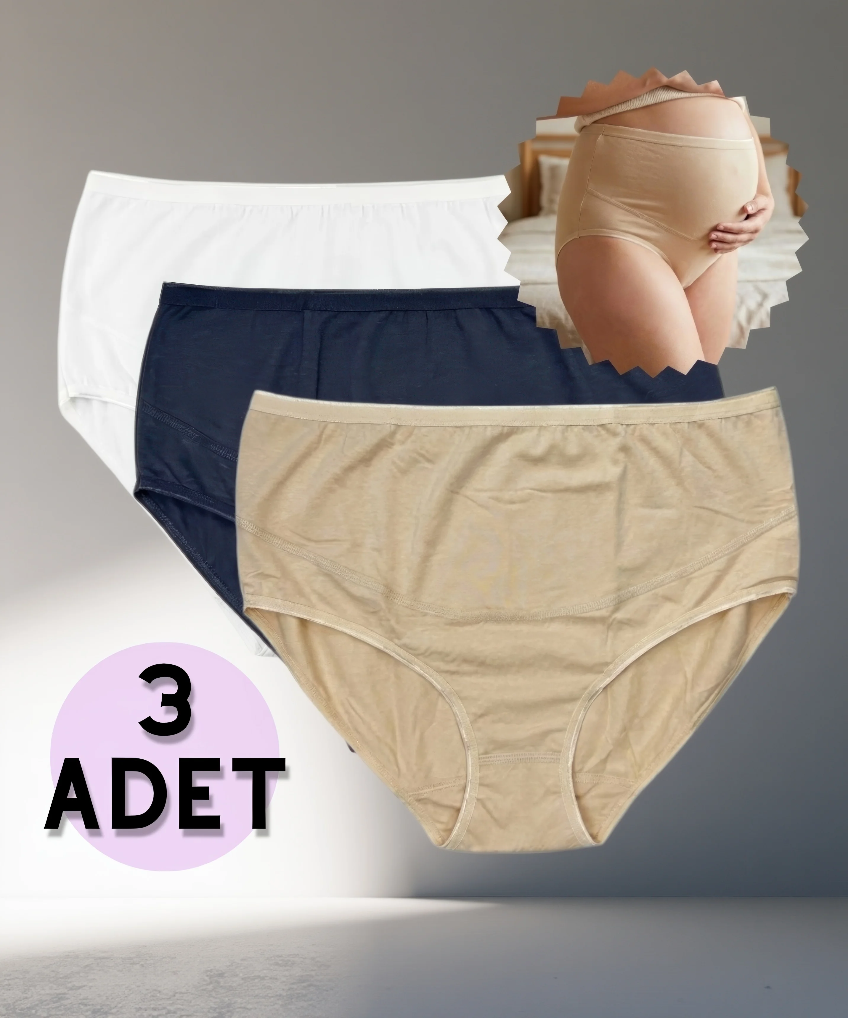3'lü Paket Modal Hamile Külot