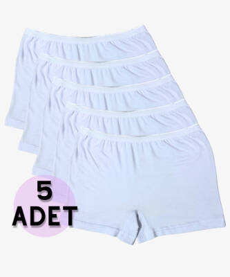 5'li Paket Bambu Kadin Boxer BEYAZ