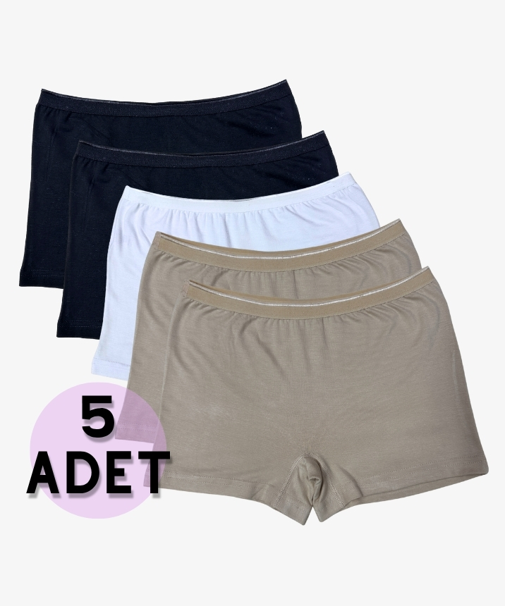 5'li Paket Bambu Kadin Boxer - 1