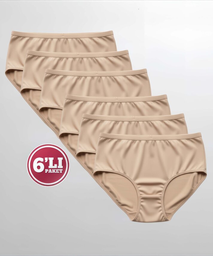 6'lı Paket Bambu Düz Bato Külot - 4