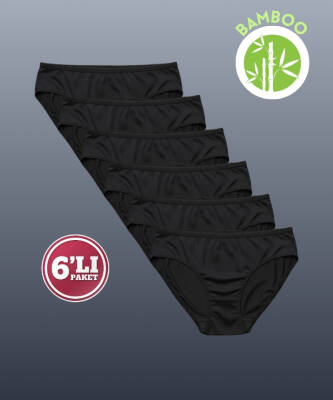 6'lı Paket Bambu Düz Külot - 3