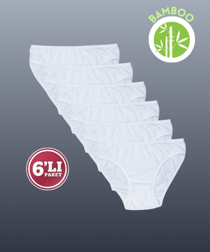 6'lı Paket Bambu Düz Külot - 4
