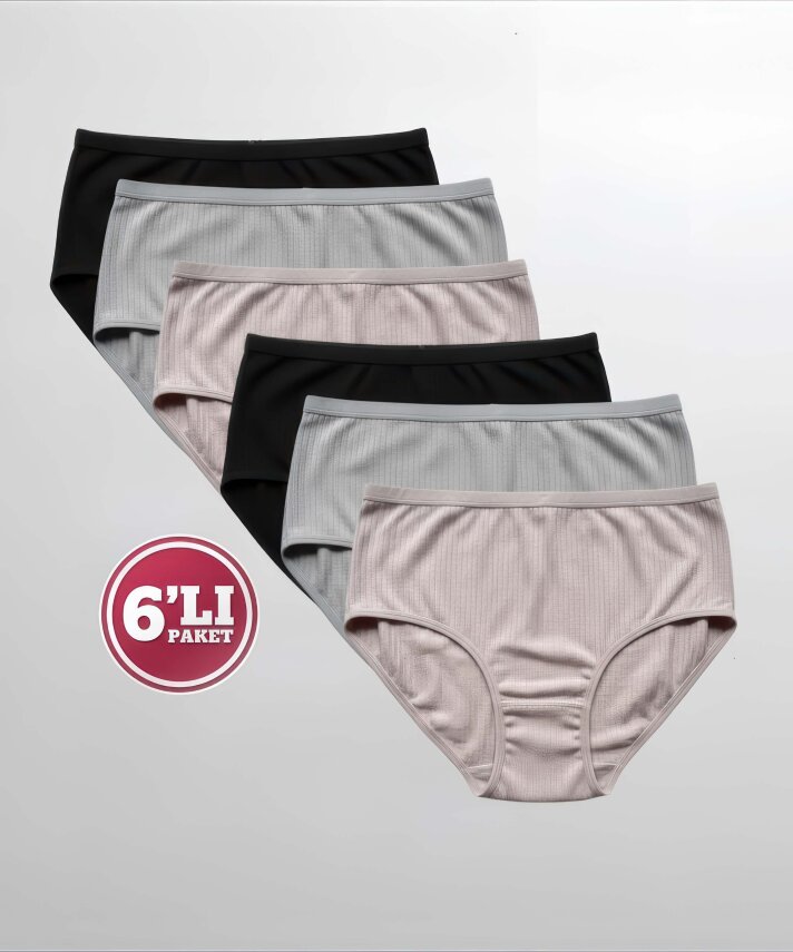 Özten 6'lı Paket Çizgili Bato Külot - 2