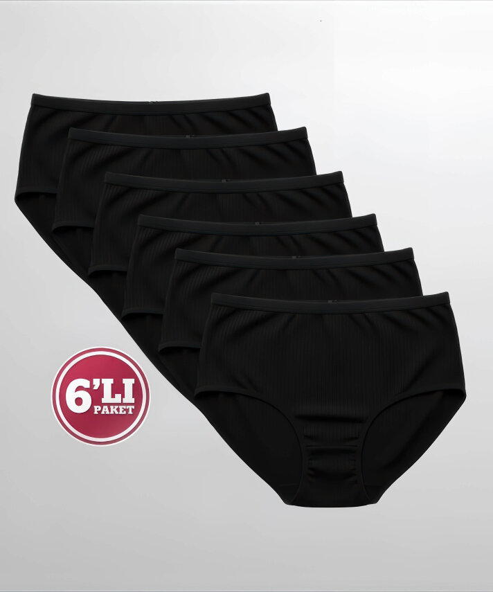 Özten 6'lı Paket Çizgili Bato Külot - 5