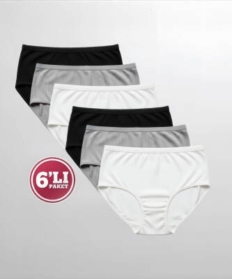 Özten 6'lı Paket Çizgili Bato Külot - 7