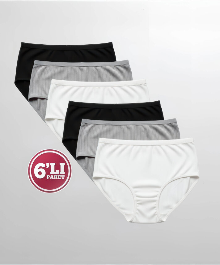 Özten 6'lı Paket Çizgili Bato Külot - 7