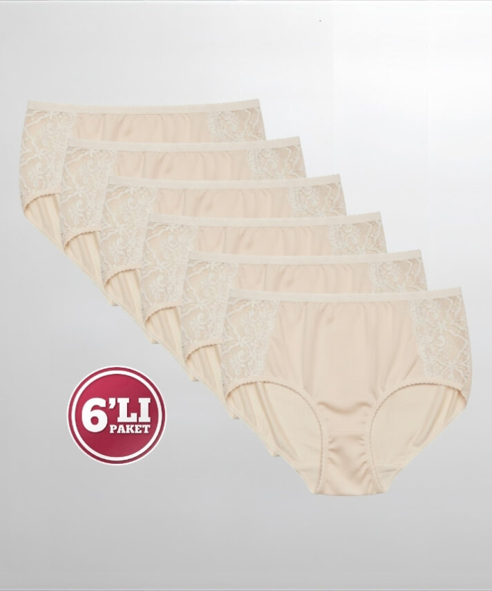 6'lı Paket Dantelli Bato Külot - 2