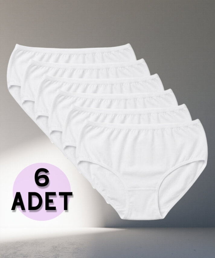 6'lı Paket Likralı Bato Külot - 2