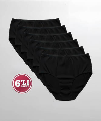 6'lı Paket Likralı Kaşkorse Bato Külot SİYAH