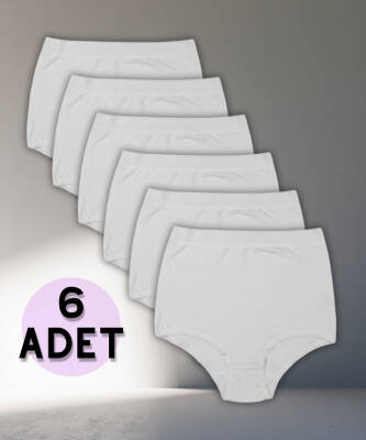6'lı Paket Modal Yüksek Bel Toparlayıcı Bato Külot BEYAZ