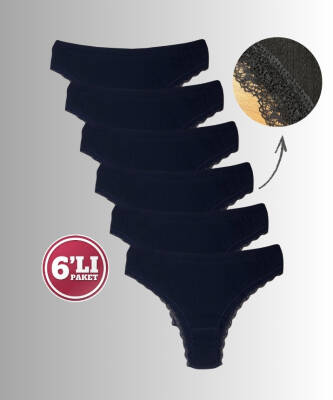 6'lı Paket Dantelli Brazilian Külot - 2