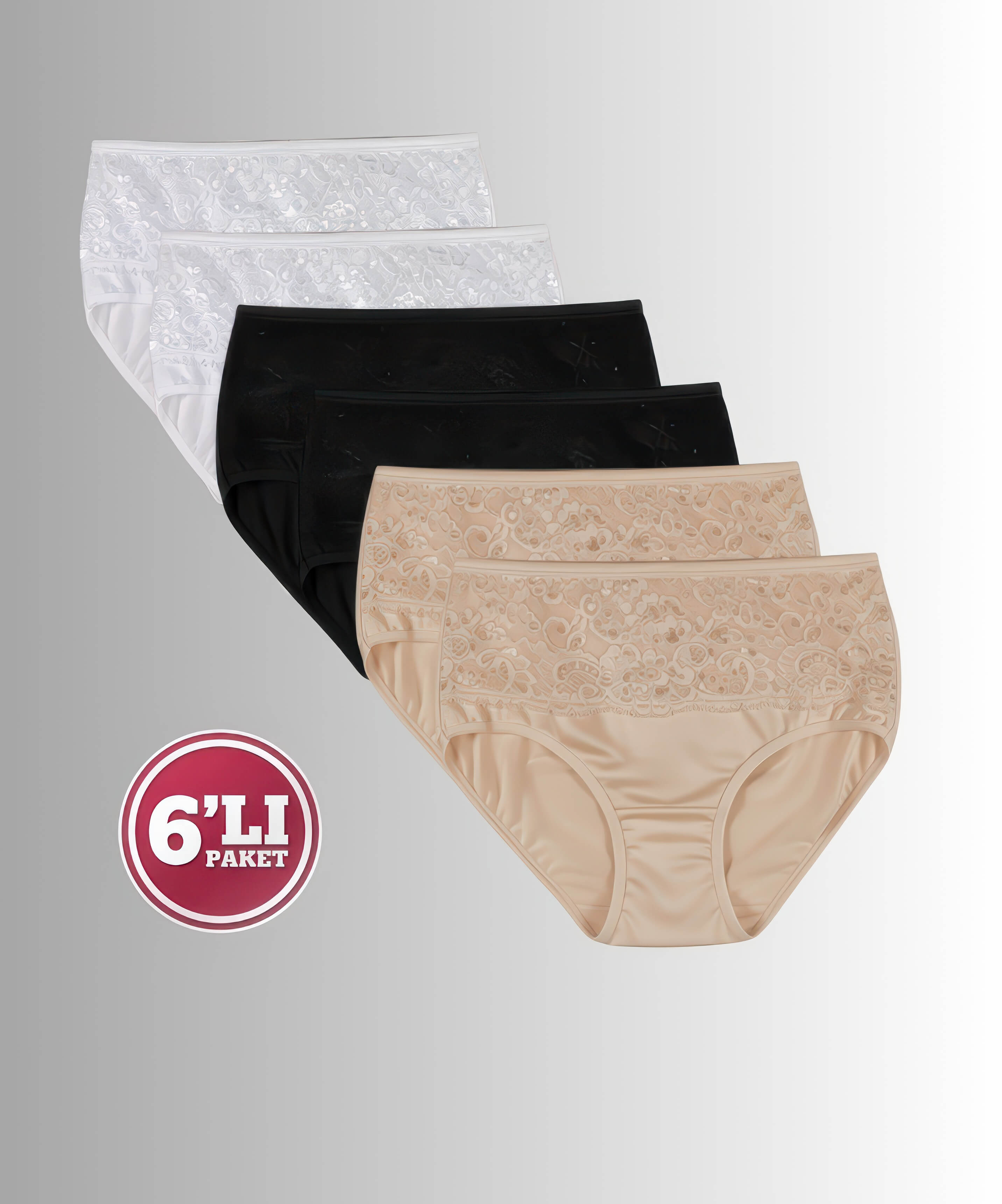 6'lı Paket Dantelli Toparlayıcı Bato - 1