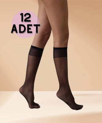 Fit 15 12'li Paket Dizaltı Burunlu Çorap