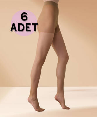 Fit 15 6'lı Paket Külotlu Çorap 38-Bronz