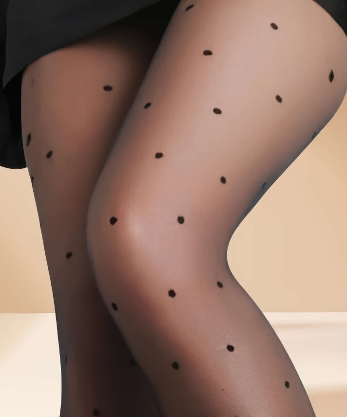 Stil K Küçük Puantiye Desenli Külotlu Çorap - 2