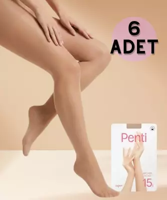 Süper 15 6'lı Paket Külotlu Çorap 57-Ten