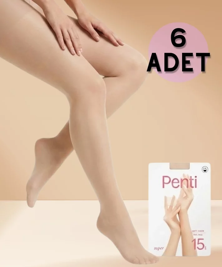 Süper 15 6'lı Paket Külotlu Çorap - 4