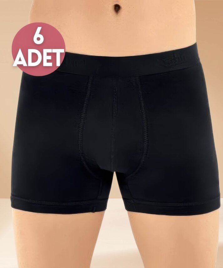 6'lı Paket Düz Likralı Boxer - 3