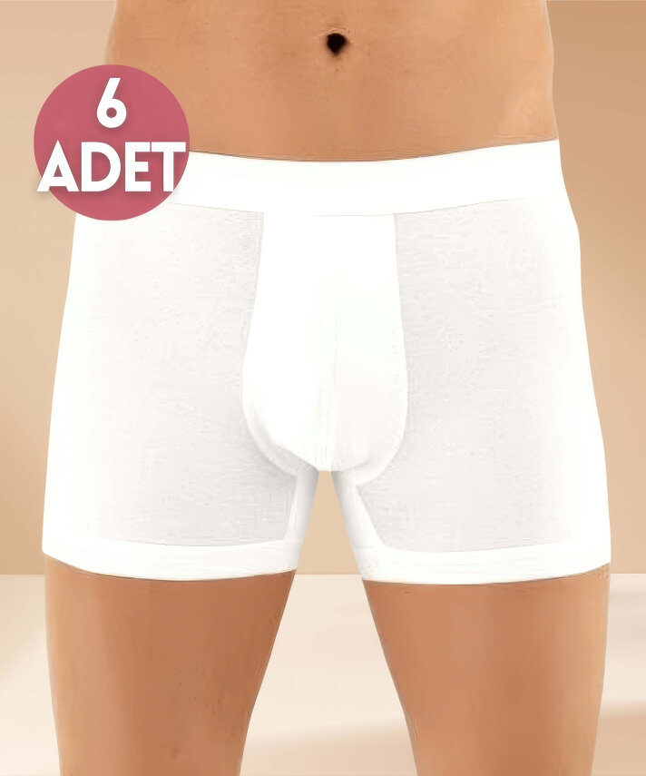 6'lı Paket Düz Likralı Boxer - 5