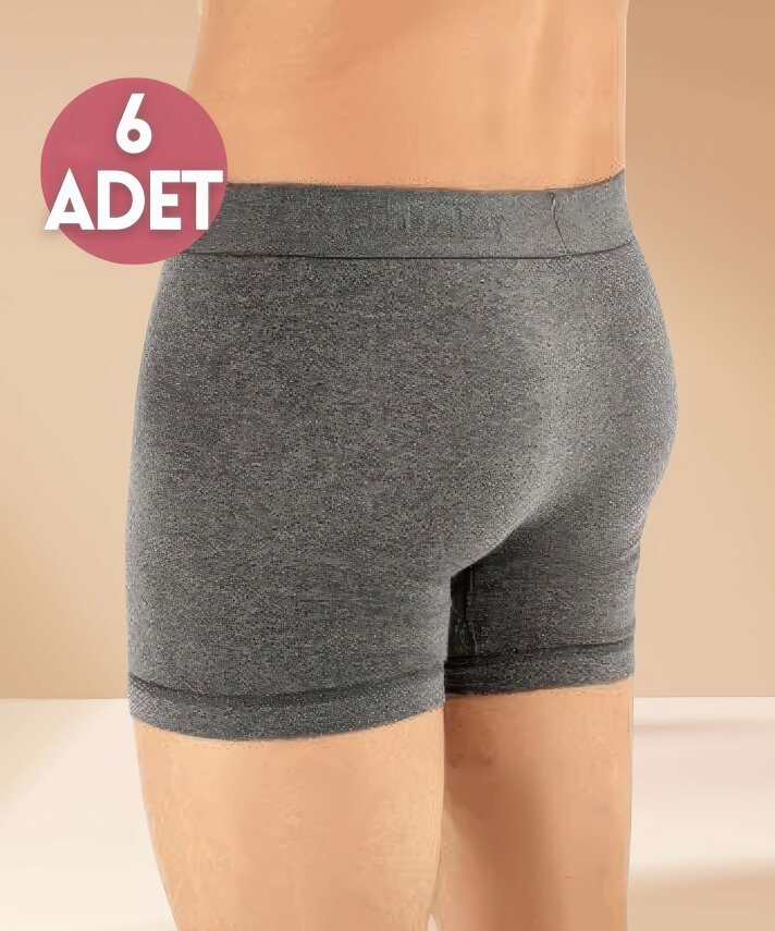 6'lı Paket Düz Likralı Boxer - 2