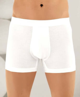 Erkek Likralı Boxer Beyaz