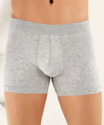 Erkek Likralı Boxer Gri