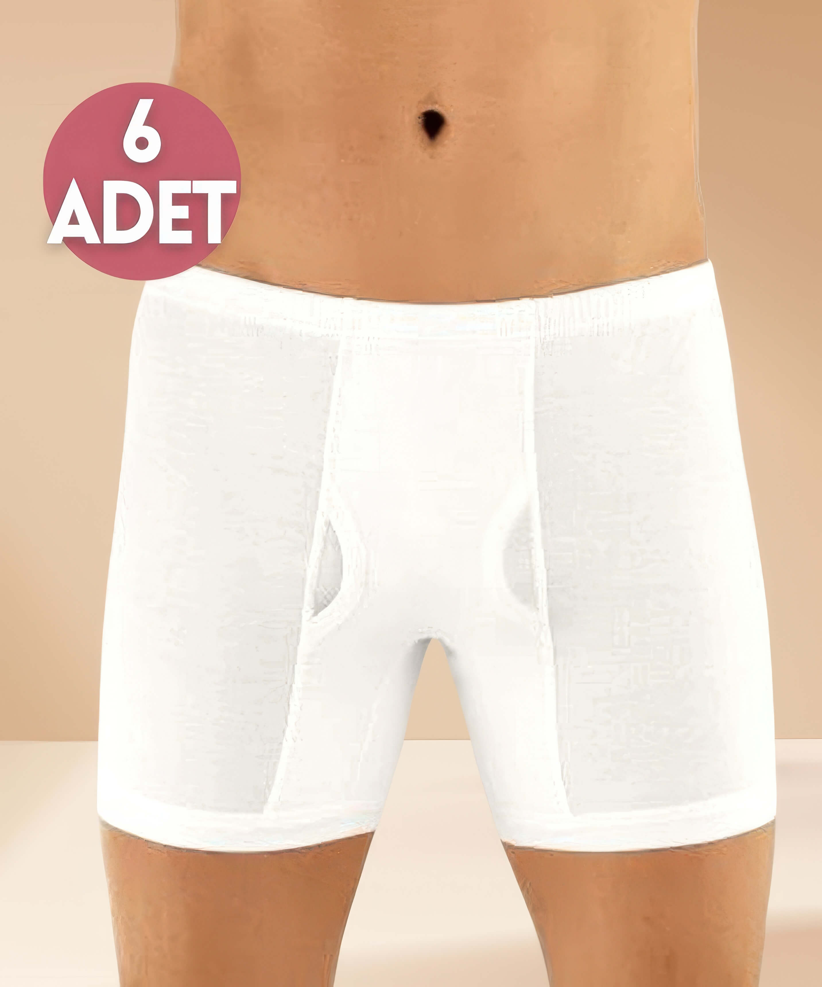 6'lı Paket Penye Paçalı Boxer