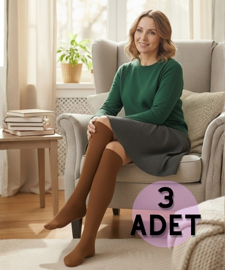 3'lü Paket Anne Dizaltı Çorap
